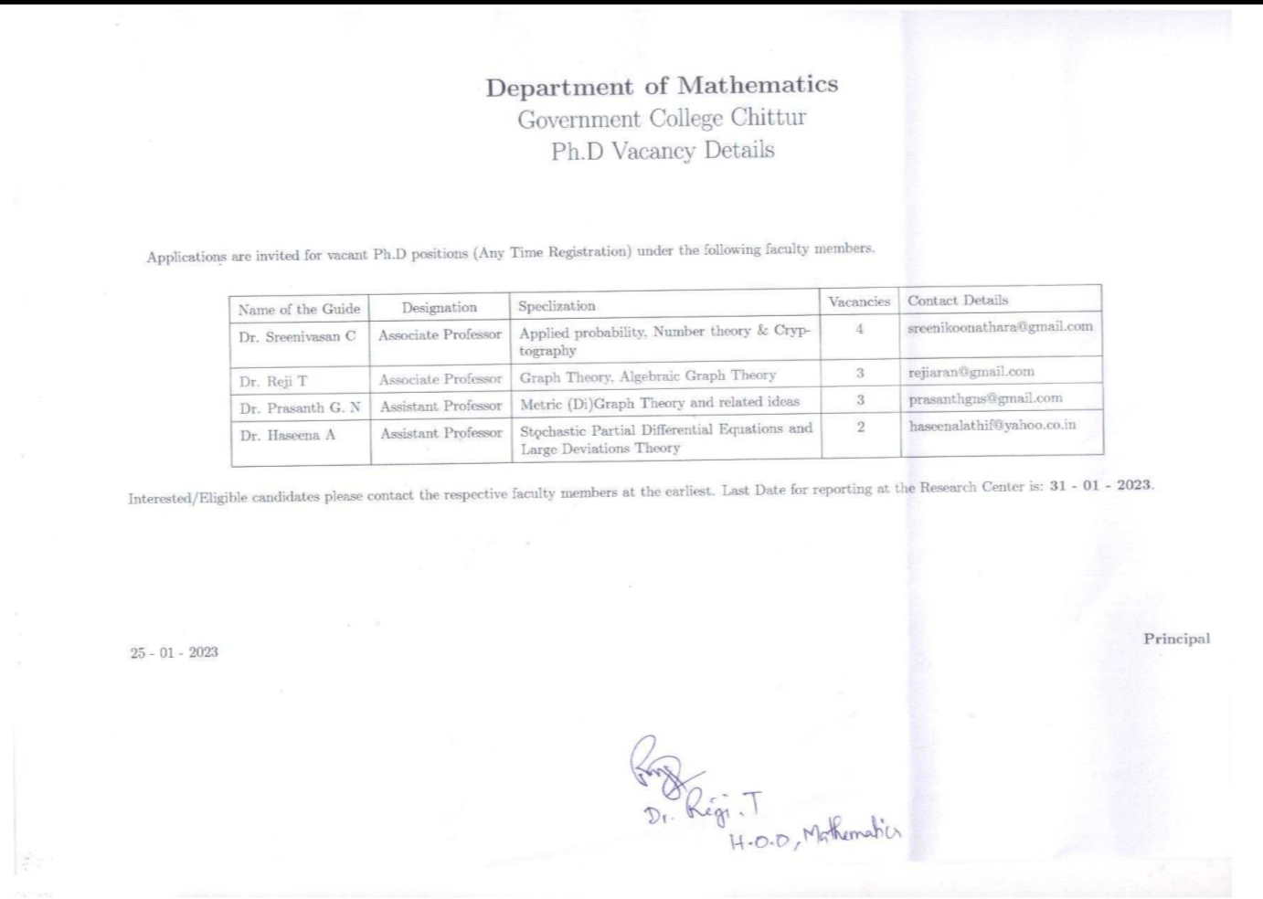 phd vacancy in mathematics